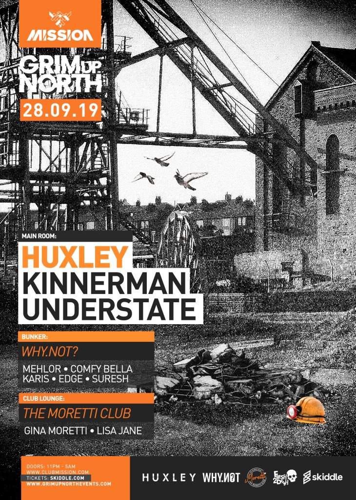 Huxley / Kinnerman // Grim Up North - フライヤー表