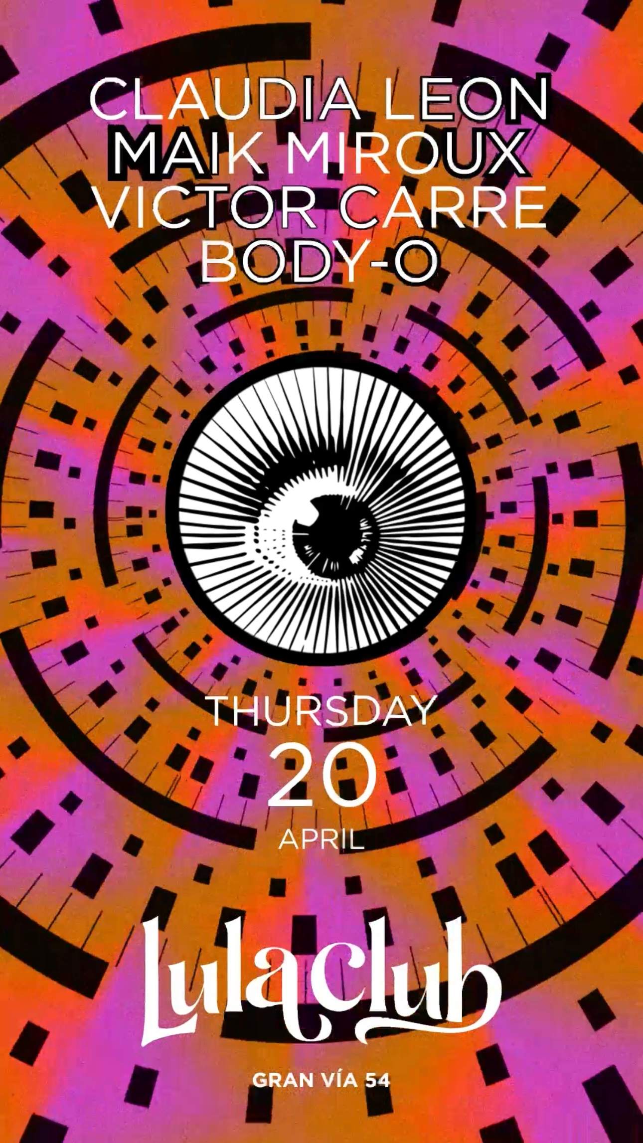 Claudia Leon, Maik Miroux, Victor Carre, Body-O em Lula Club, Madrid