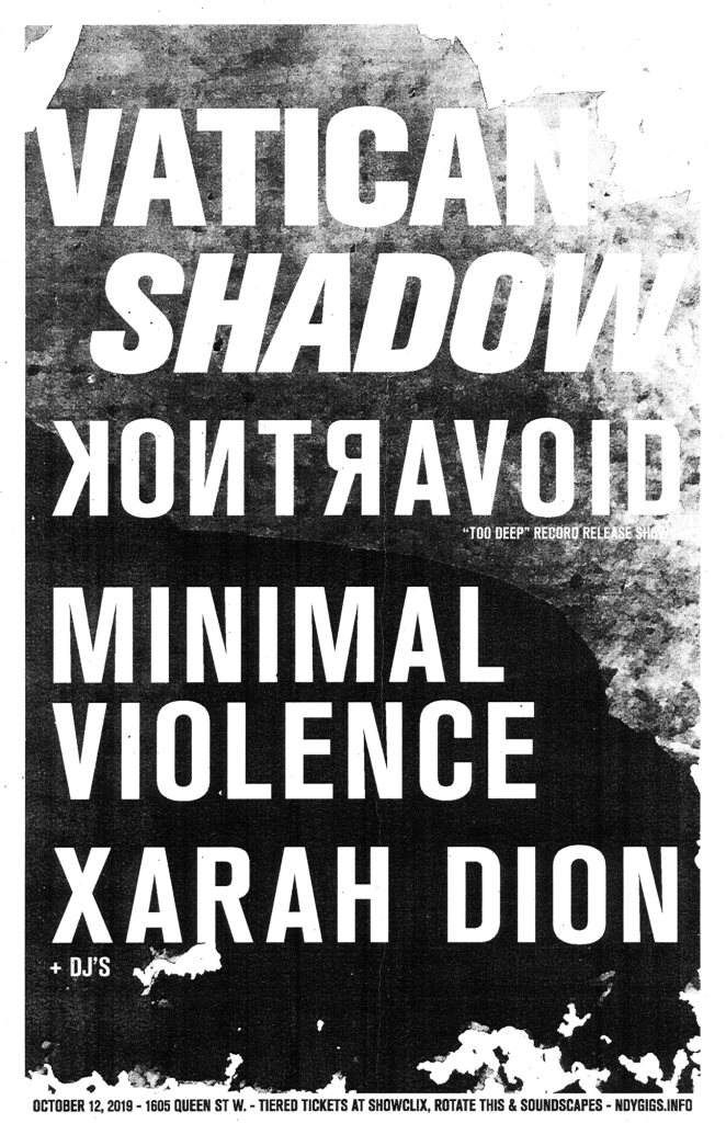 Kontravoid, Vatican Shadow, Minimal Violence, Xarah Dion, Kehdo - フライヤー裏