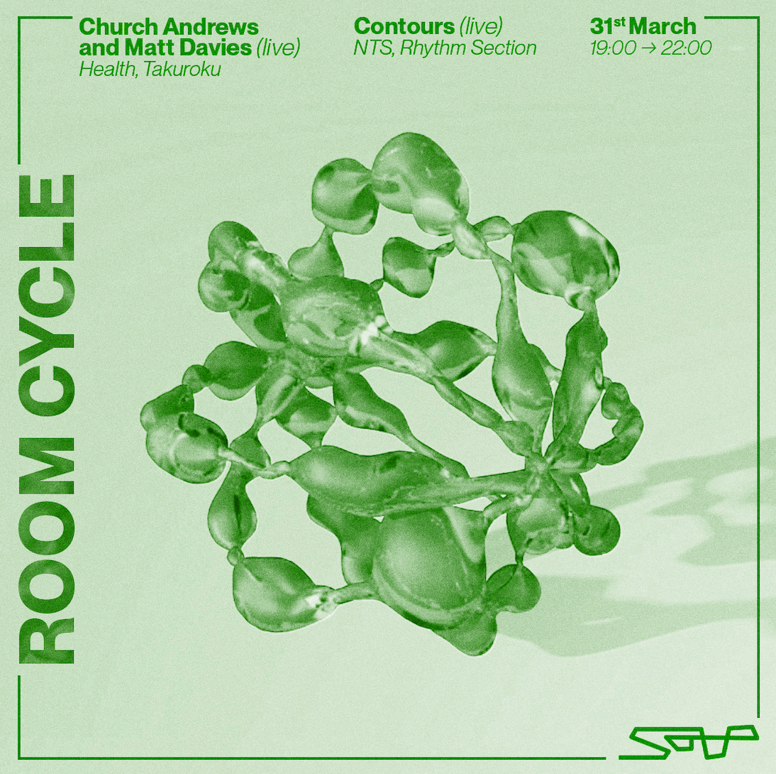 ROOM CYCLE presents: Church Andrews and Matt Davies, Contours - フライヤー表