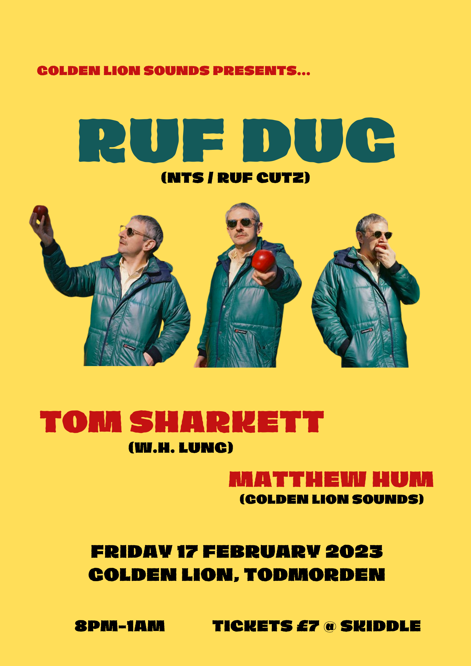 Ruf Dug (DJ set) / Tom Sharkett / Matthew Hum - フライヤー表