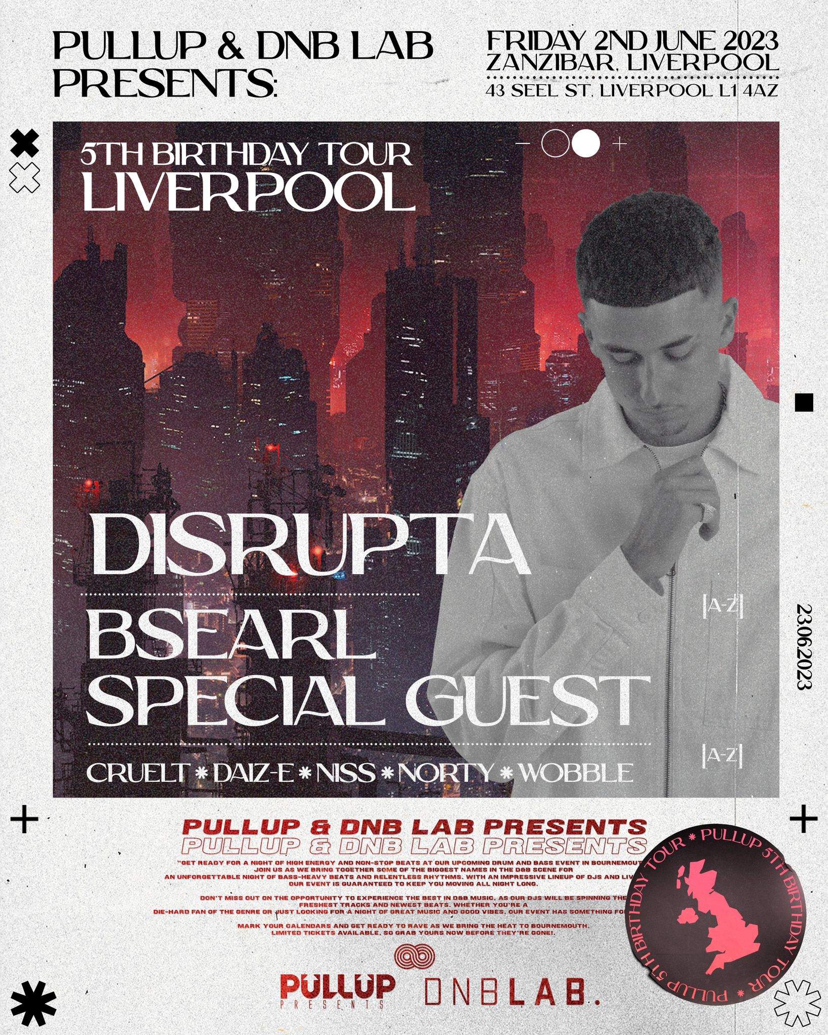 Pullup & DnB Lab present: Disrupta at The Zanzibar, Liverpool