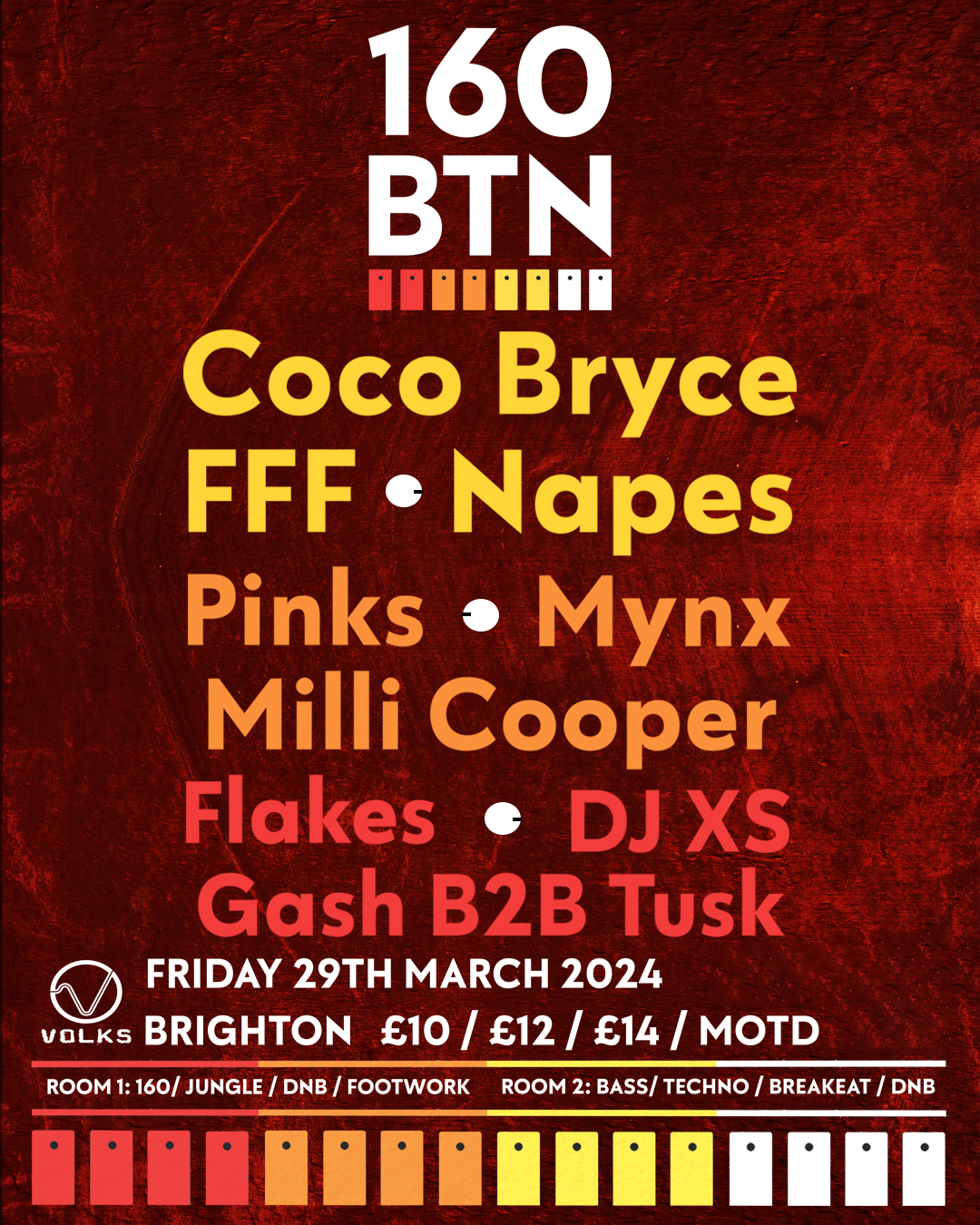 160 Brighton: Coco Bryce, FFF, Napes, Pinks - フライヤー表