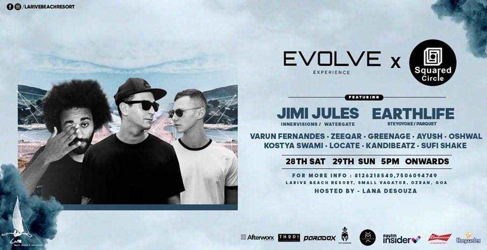 Evolve X Squared Circle Feat. Jimi Jules, Earth Life - フライヤー表