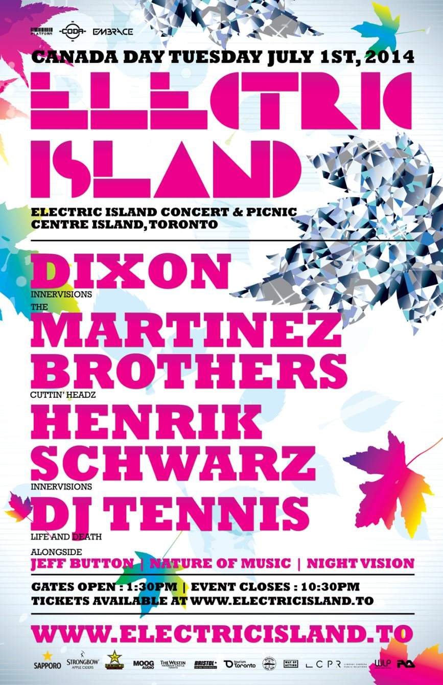 Electric Island Canada Day with Dixon, The Martinez Brothers, Henrik Schwarz, Dj Tennis - Página frontal