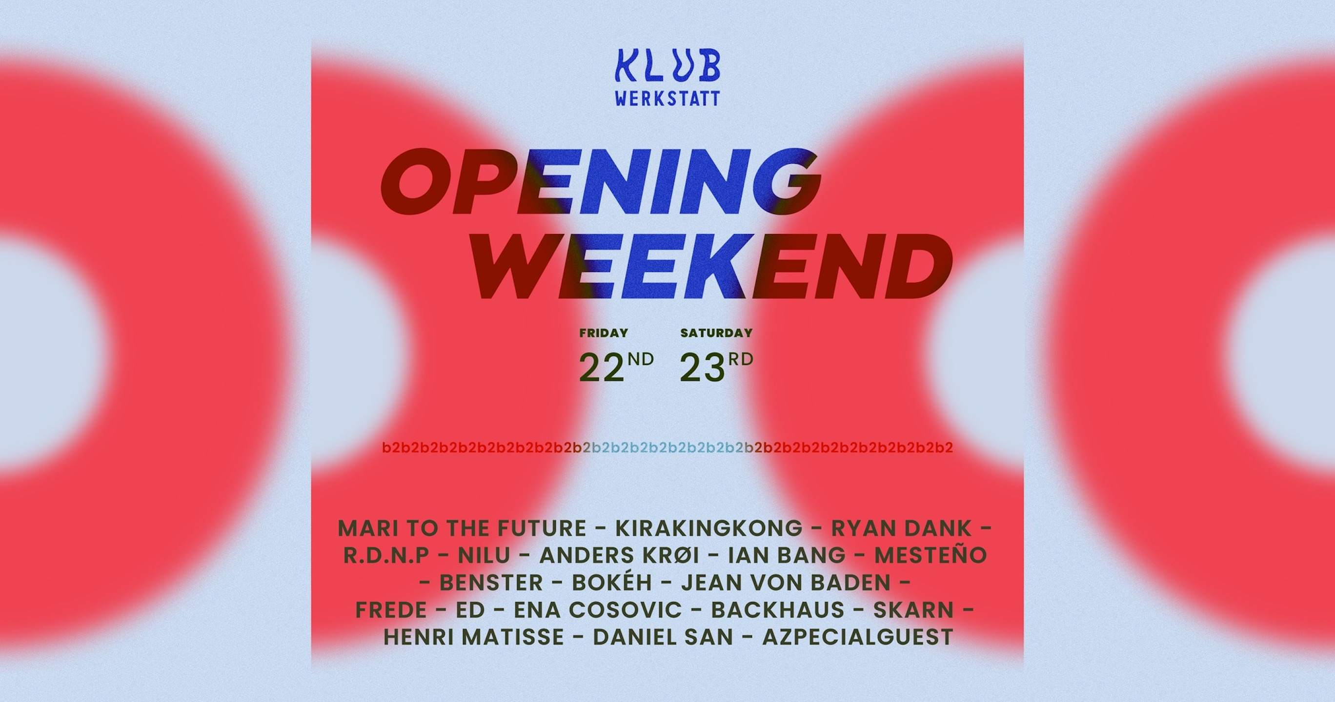 Klub Werkstatt: Opening Weekend - Página frontal
