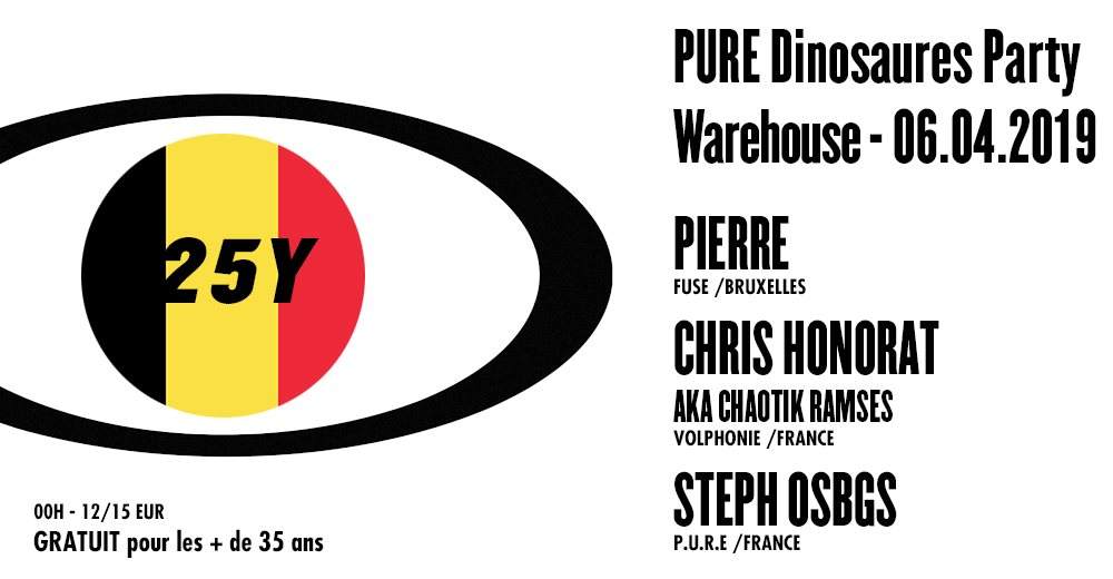 Pure Dino: Pierre, Chris Honorat aka Chaotik Ramses, Steph Osbgs - フライヤー表