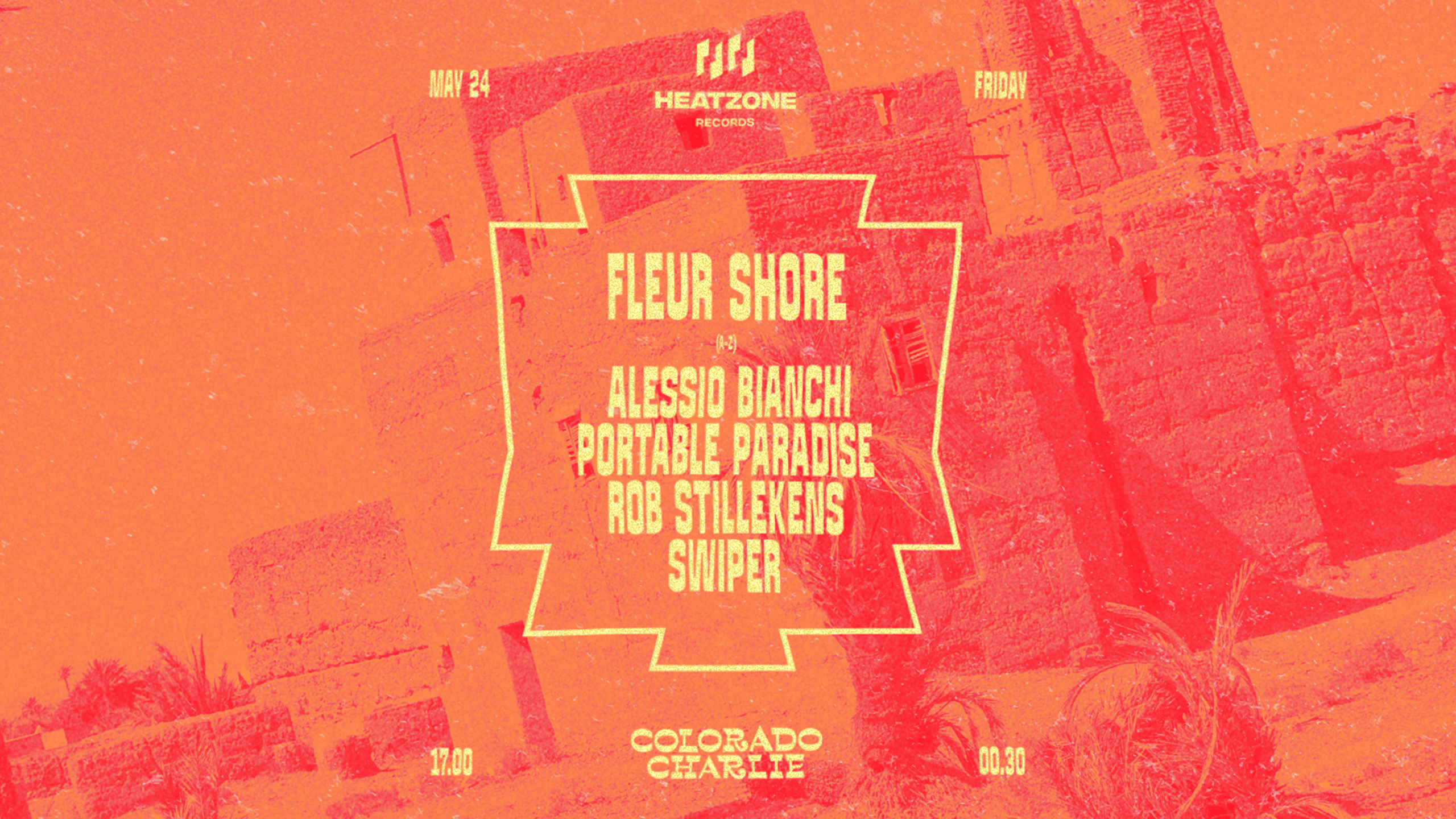 Colorado Charlie x Heatzone with Fleur Shore, Alessio Bianchi, Portable Paradise - フライヤー表