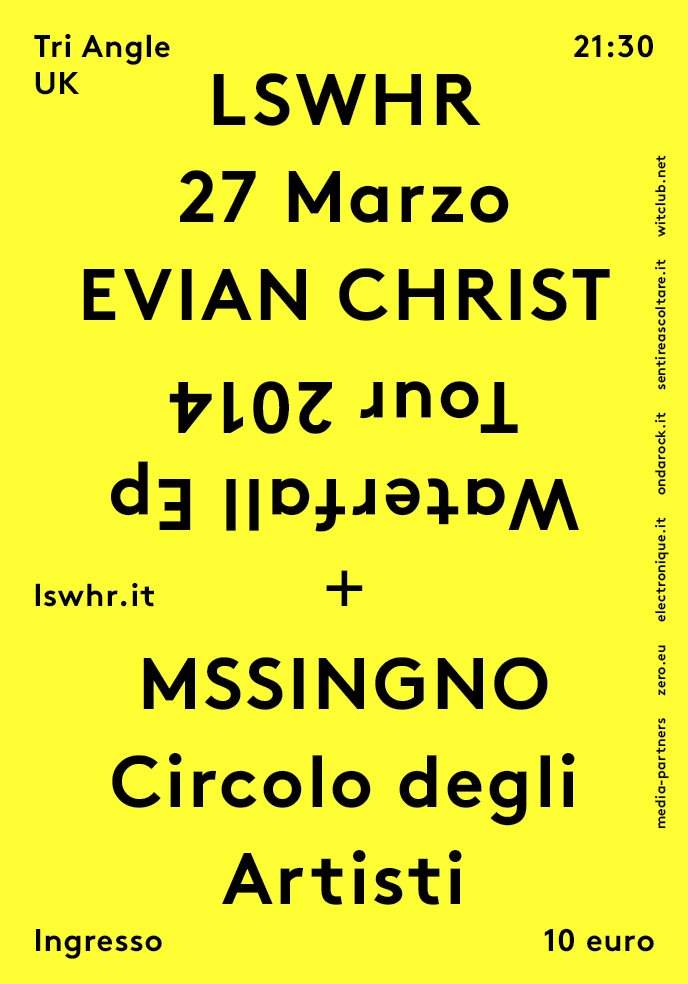 Lswhr with Evian Christ 'Waterfall EP Tour' Feat. Mssingno - Página frontal