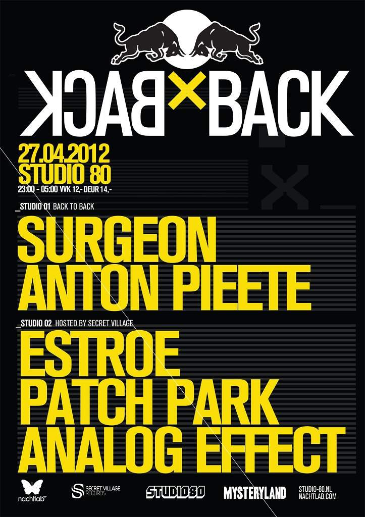 Back X Back with Surgeon & Anton Pieete - フライヤー表