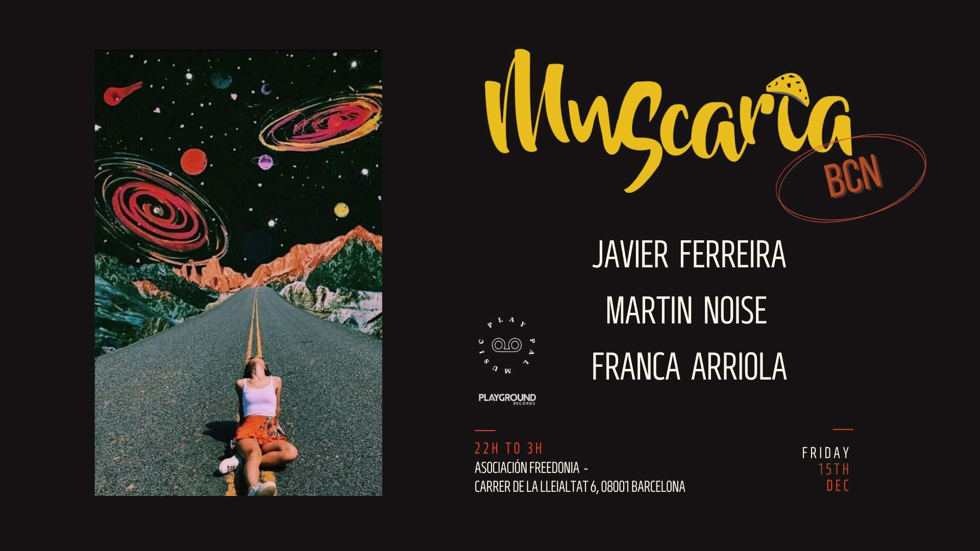 Muscaria #014 with Javier Ferreira + Martin Noise + Franca Arriola - フライヤー表