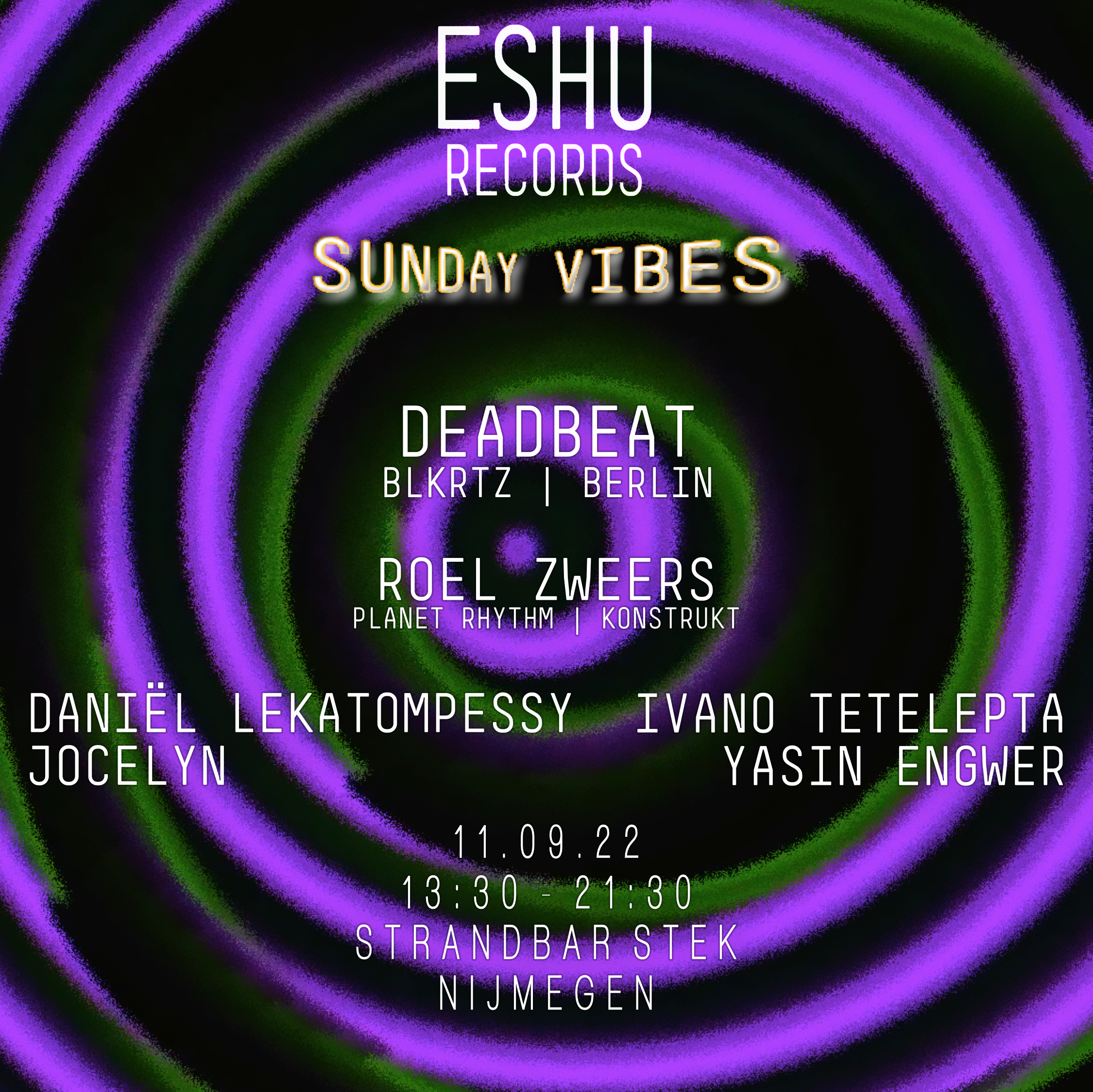 ESHU Records Sunday Vibes - フライヤー表
