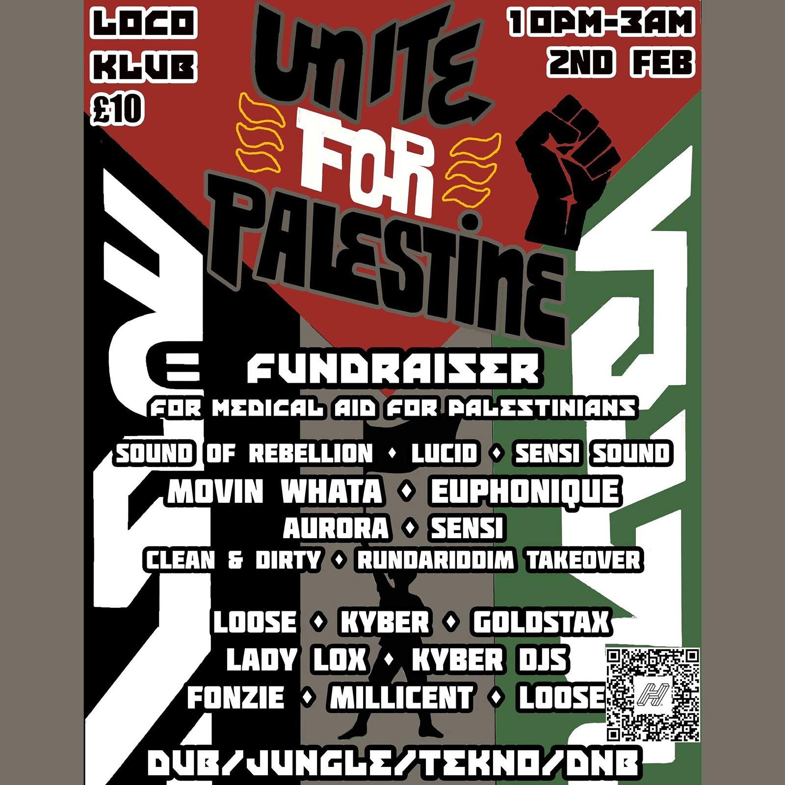 Unite for Palestine - フライヤー表