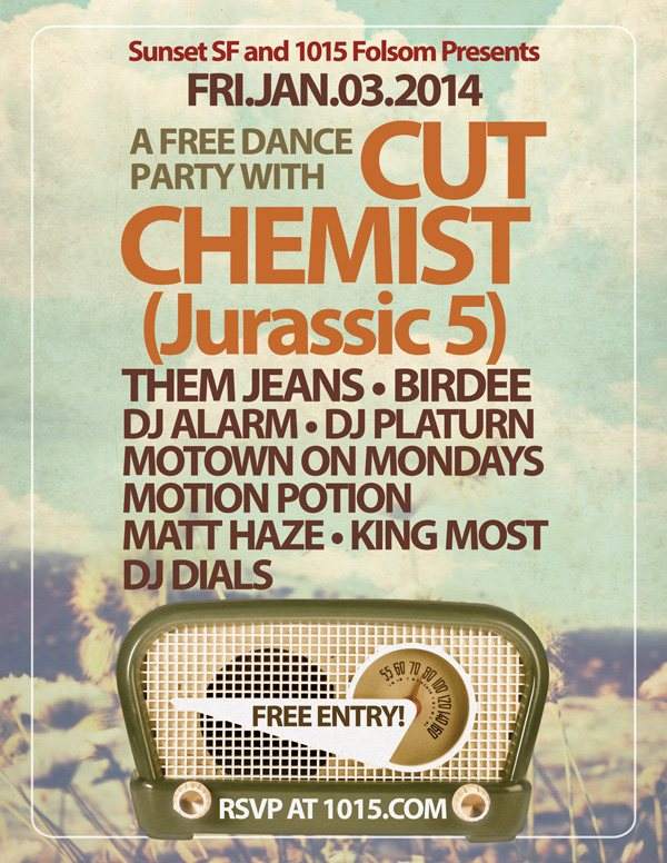 Free Party ft Cut Chemist bij 1015 Folsom, San Francisco/Oakland