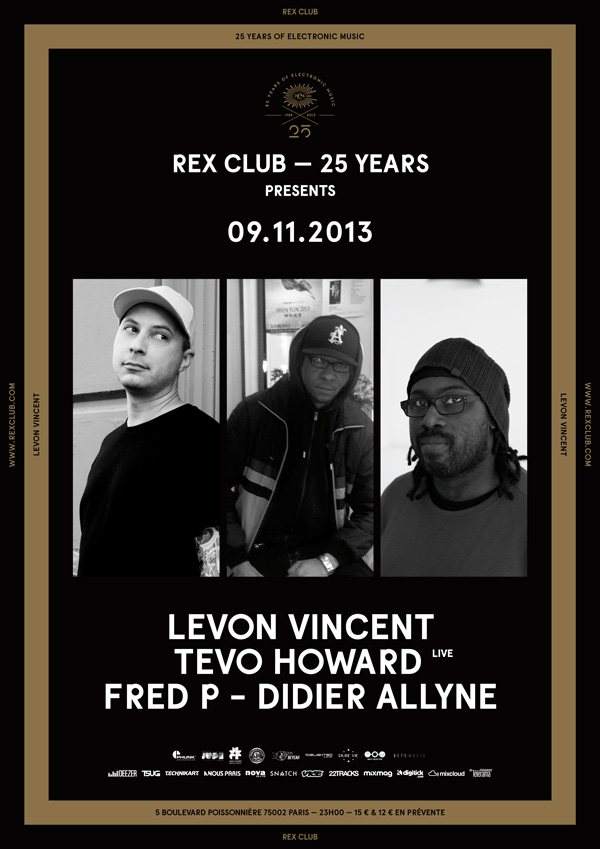 Rex Club '25 Years': Levon Vincent, Fred P, Tevo Howard Live, Didier Allyne - Página frontal