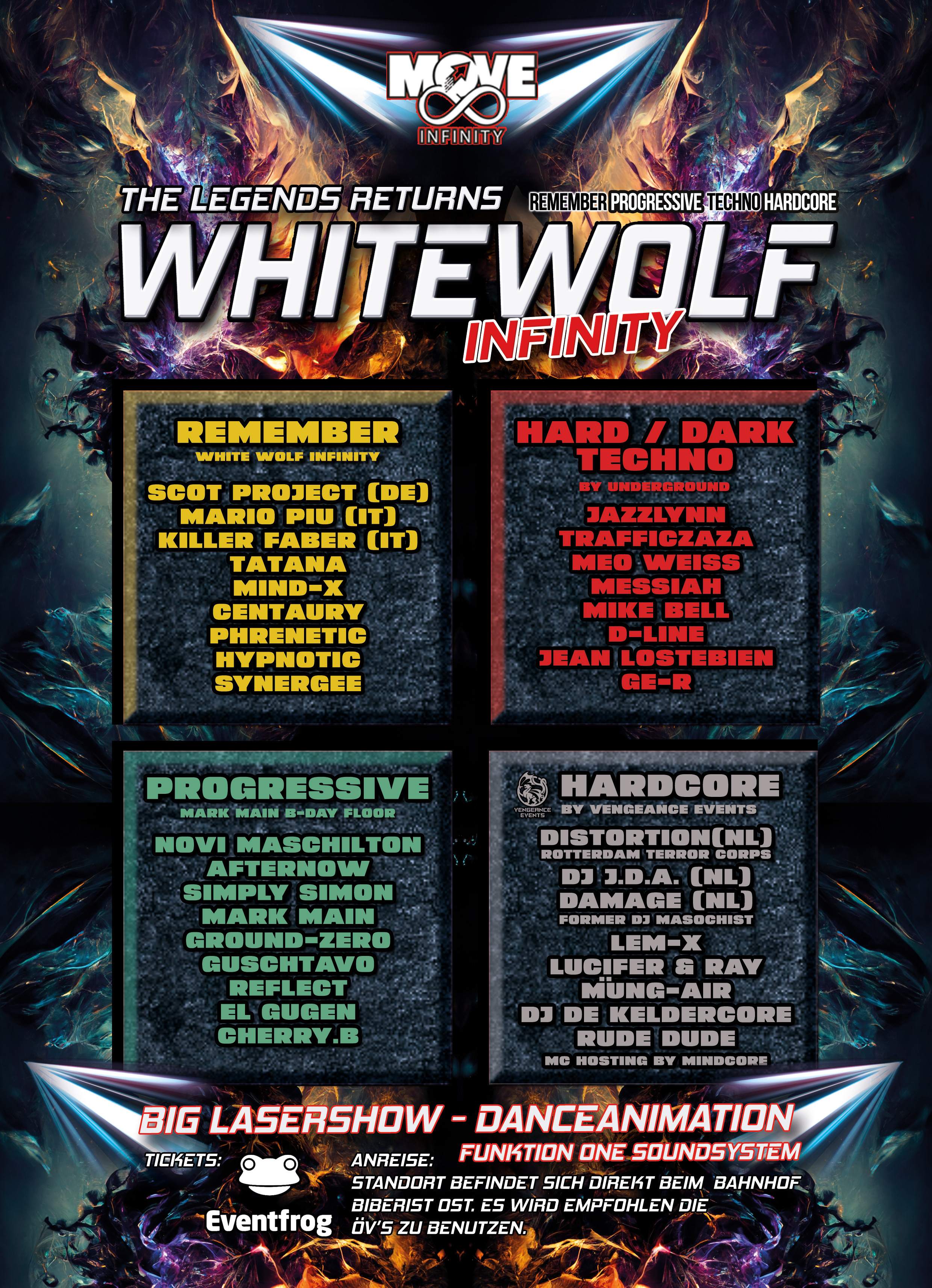 WHITE WOLF Infinity Party - Página trasera