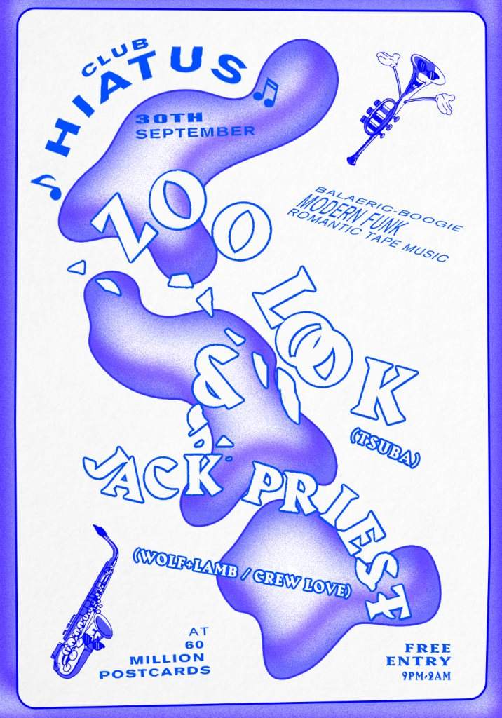 Club Hiatus 001: Zoo Look & Jack Priest - Flyer front