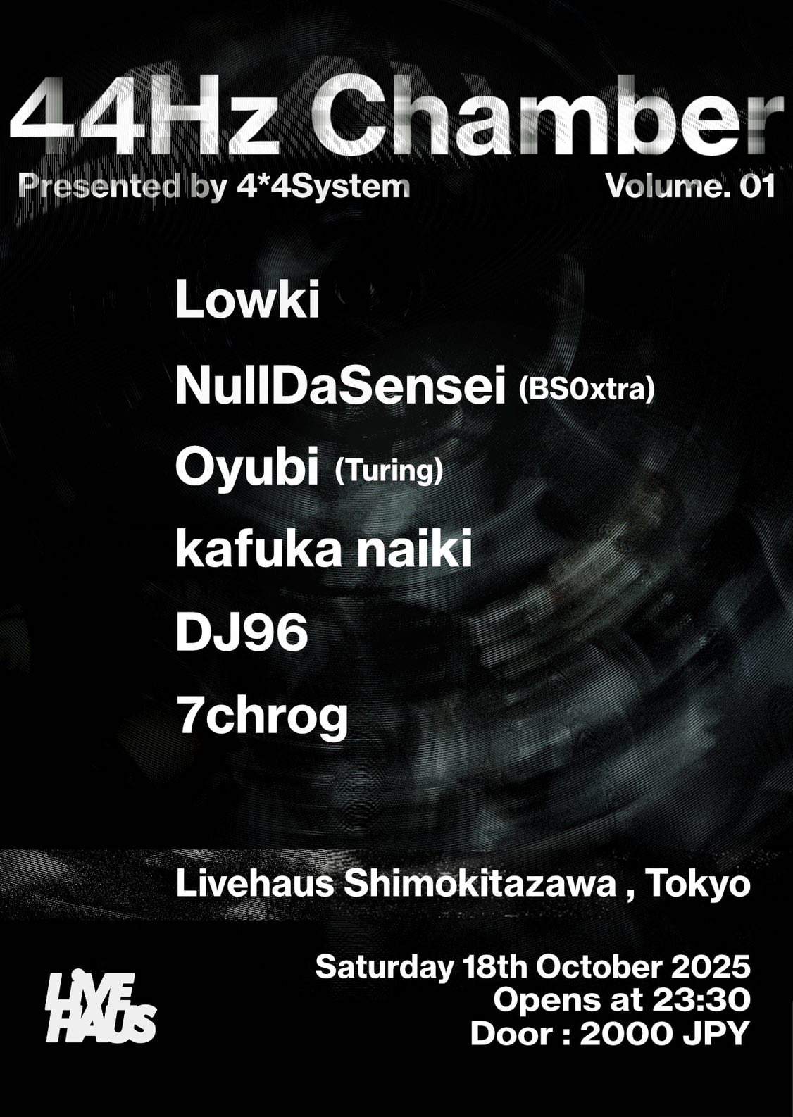 44Hz Chamber vol.01 bei Live Haus, Tokio