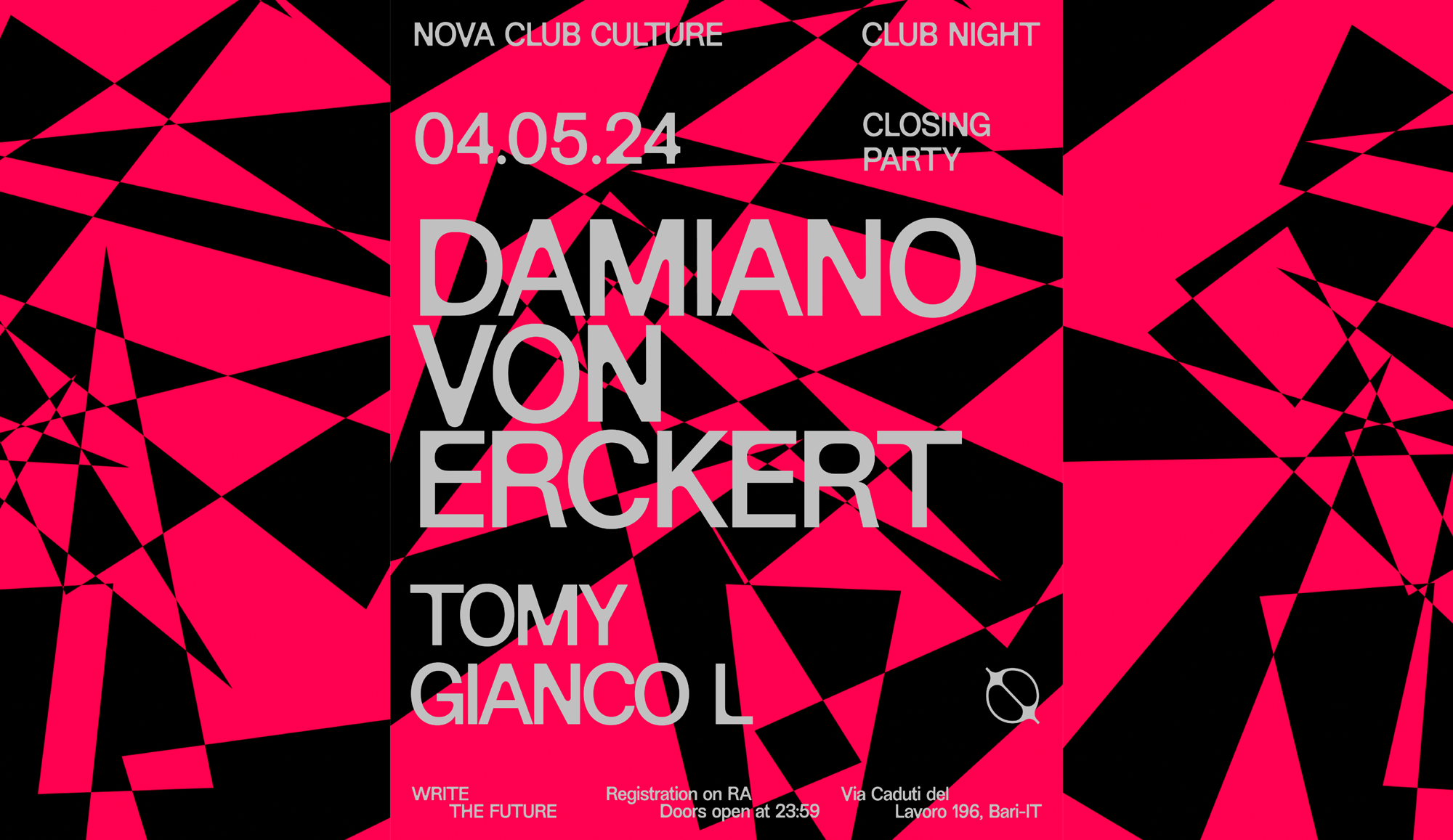 CLUB NIGHT with Damiano von Erckert - フライヤー表