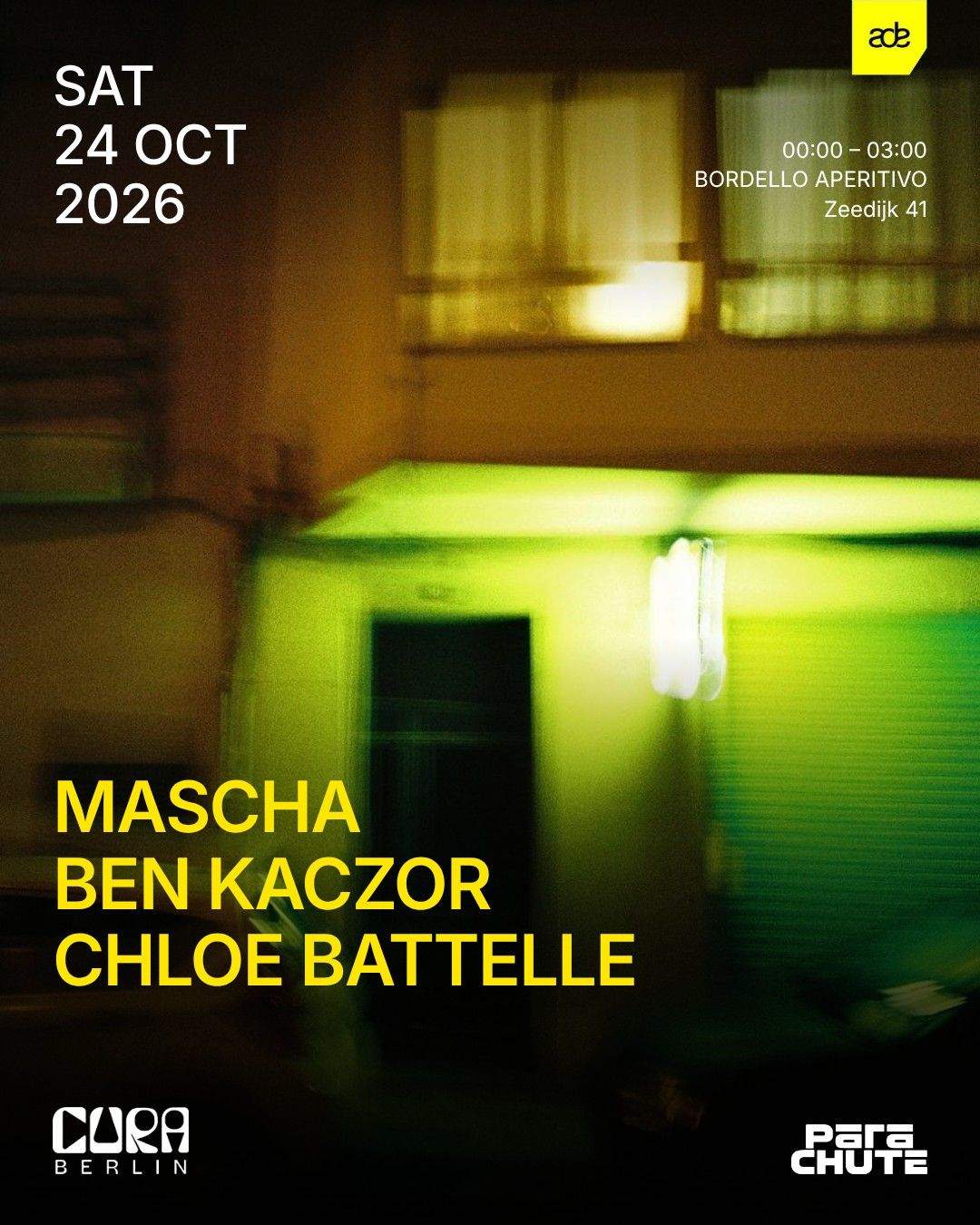 CURA Berlin x Parachute Booking - ADE at Bordello Aperitivo, Amsterdam