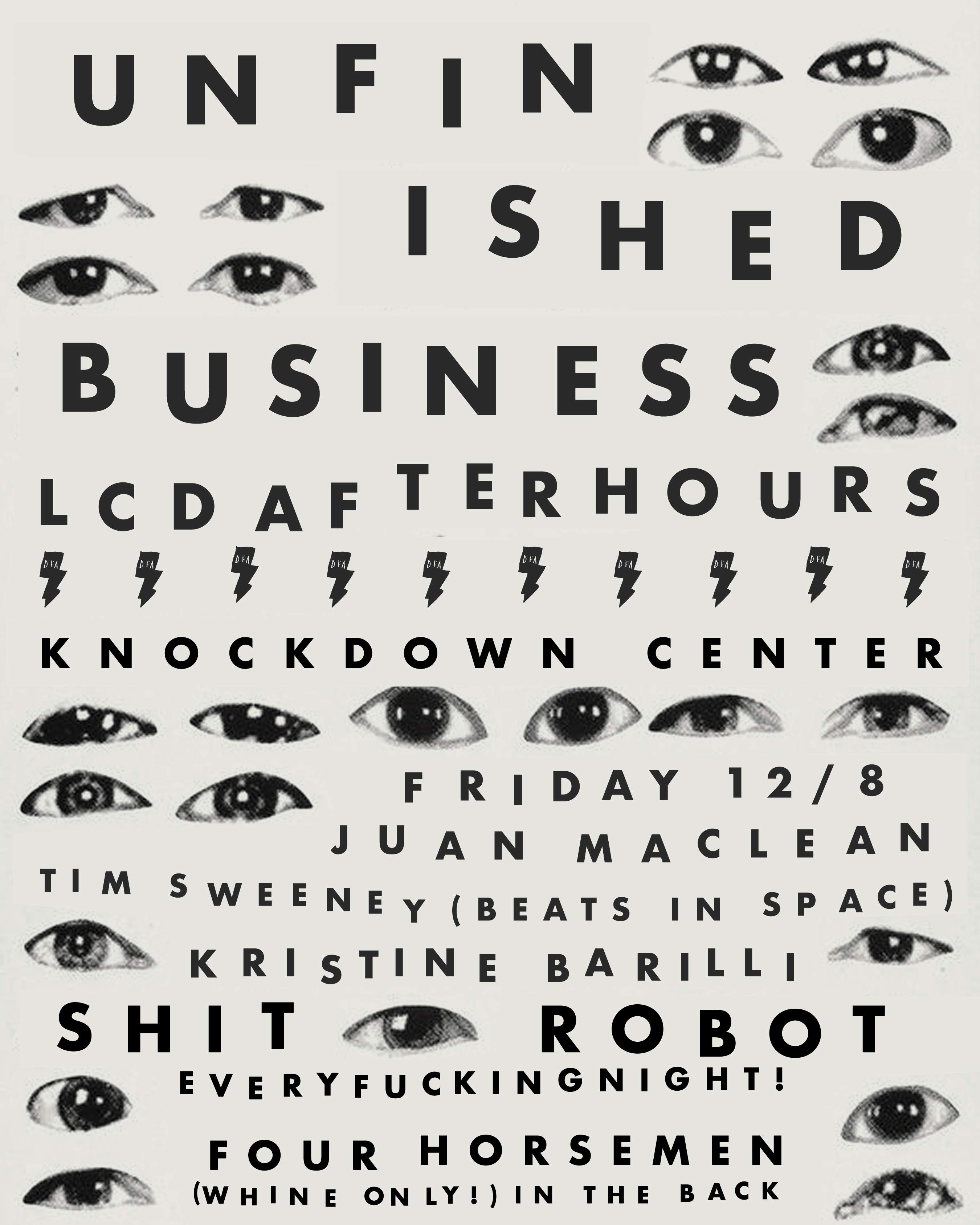 Unfinished Business: LCD After Hours - フライヤー表