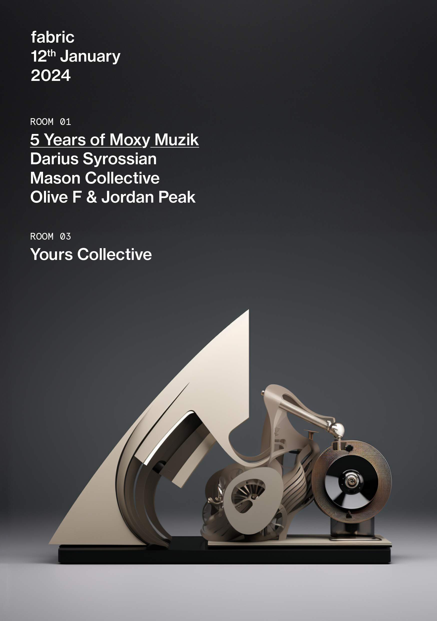 fabric: 5 years of Moxy Muzik - Darius Syrossian, Mason Collective & Yours Collective - Página frontal
