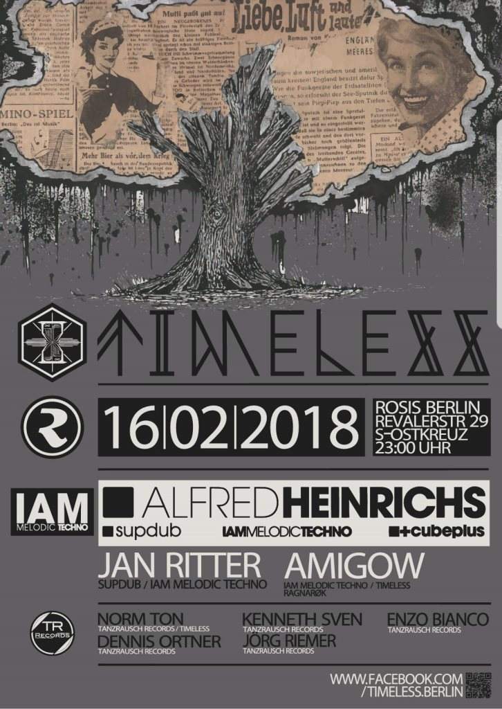 Timeless Pres IAM Melodic Techno w/ Alfred Heinrichs, Jan Ritter, Amigow - フライヤー表