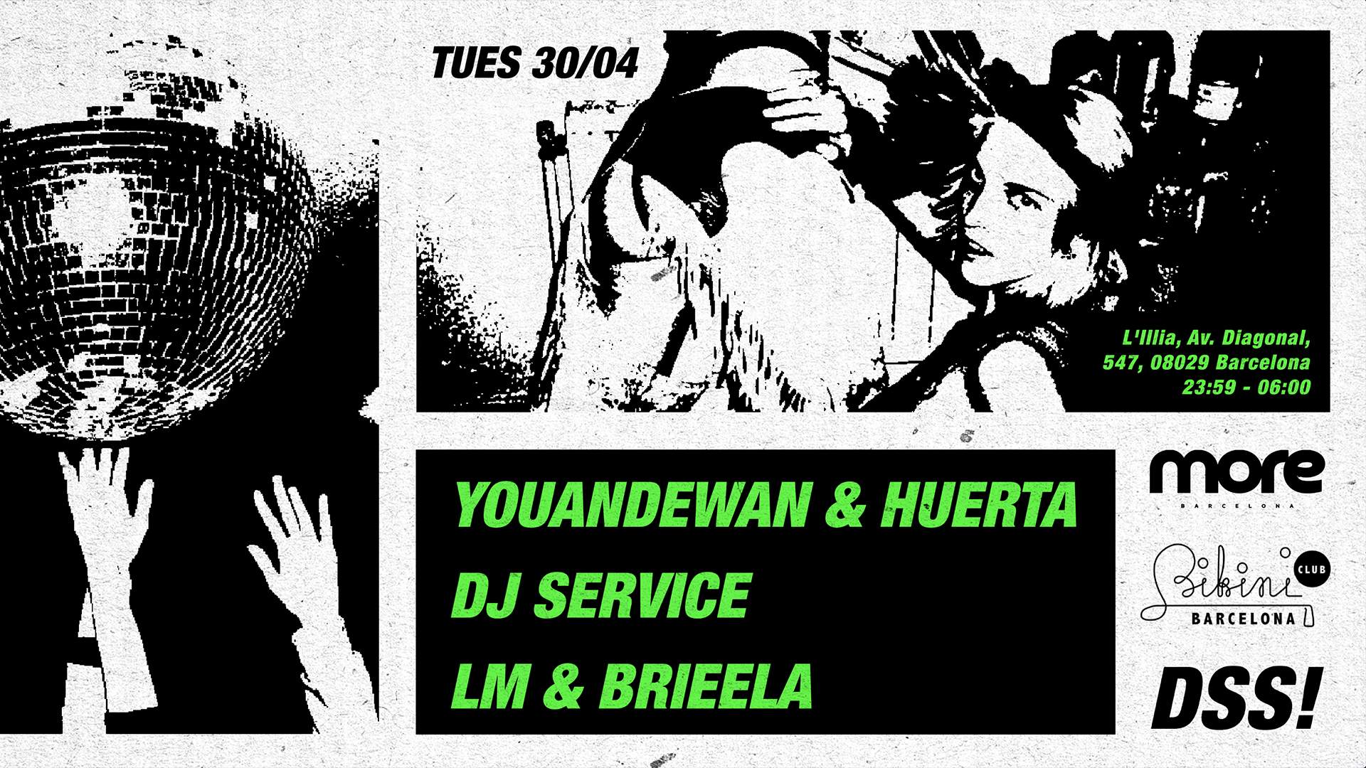 more pres. Dance Shake Swing! 'b2b night' with Youandewan & Huerta, DJ Service, LM & Brieela - Página frontal