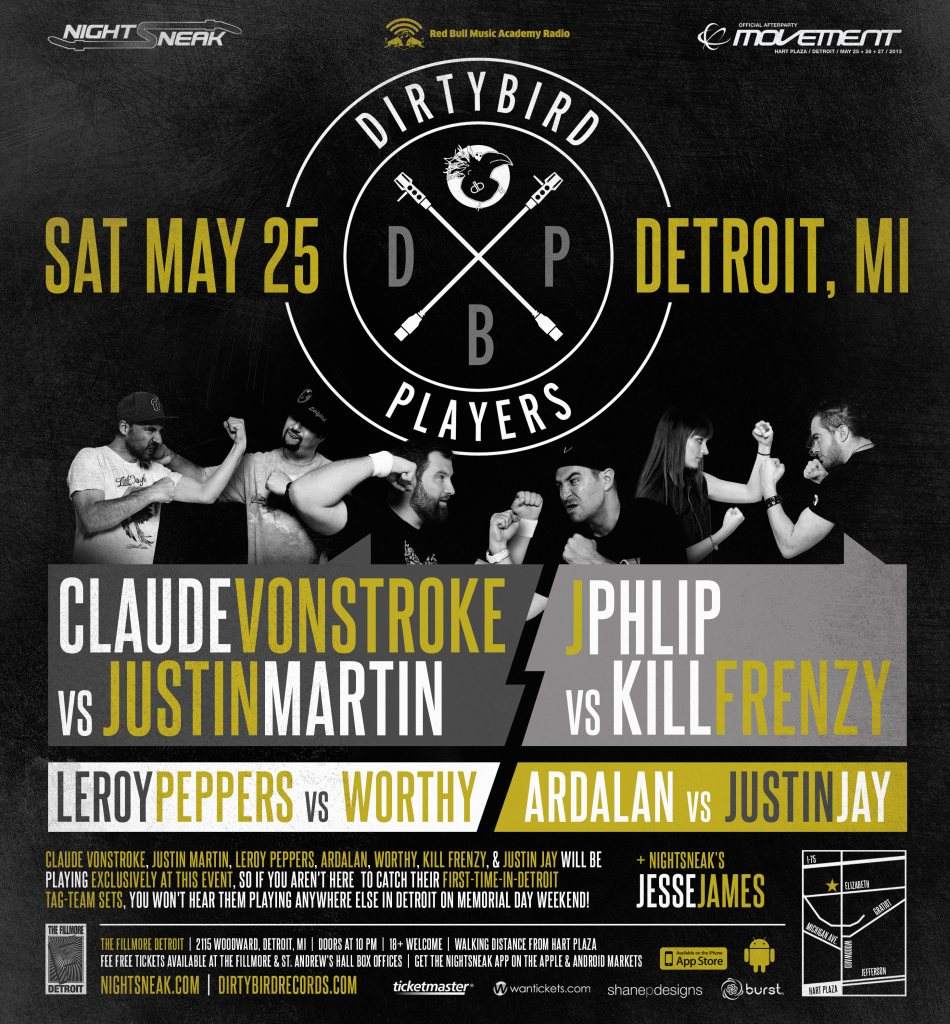 Nightsneak & Rbma present The Dirtybird Players Tour: Detroit Edition - Página frontal