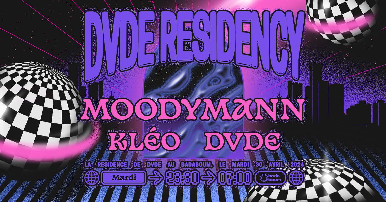 Club — DVDE residency invite Moodymann (+) Kléo - フライヤー表