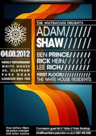 The White House presents..Adam Shaw - フライヤー表