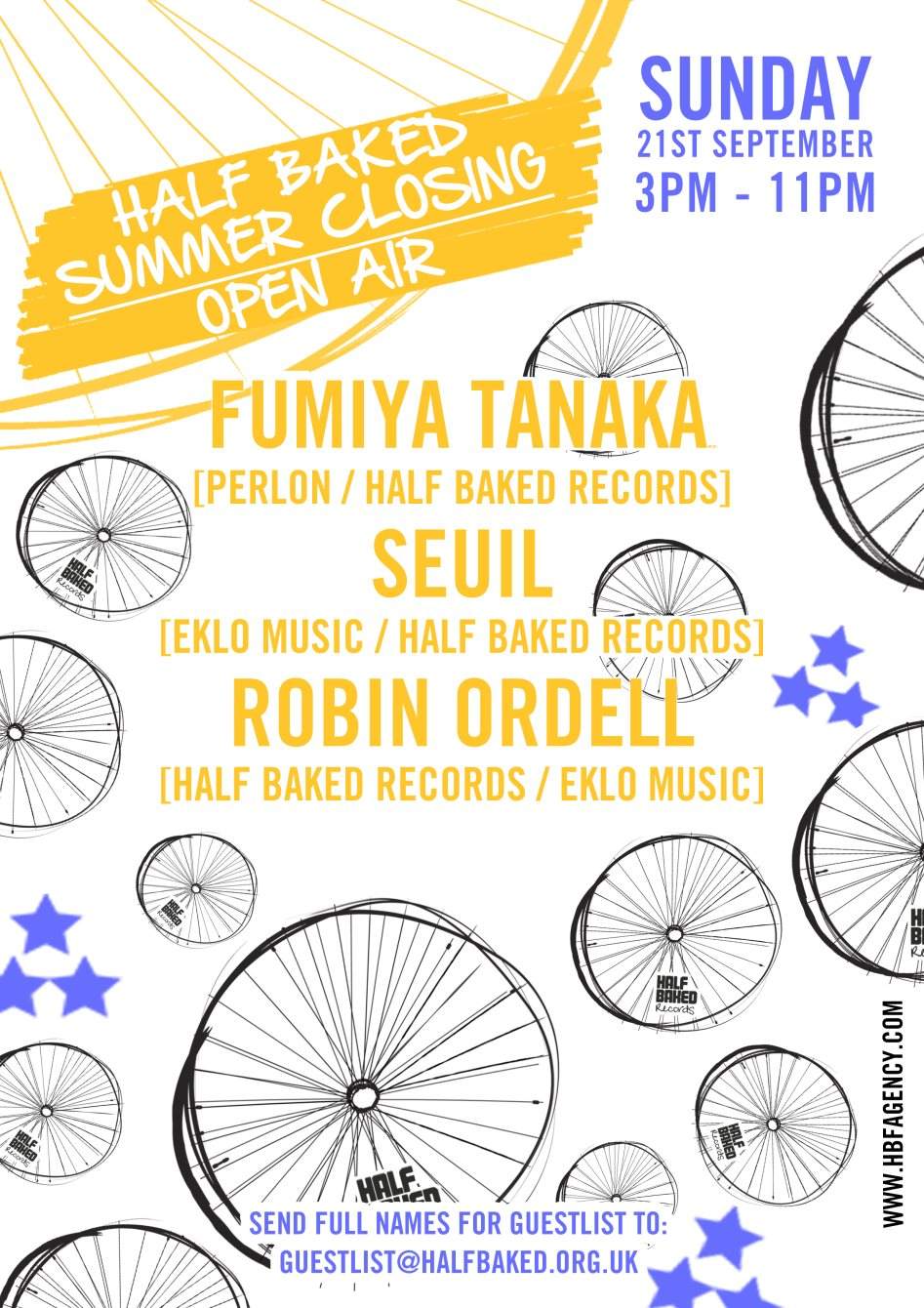 Half Baked Summer Closing Party with Fumiya Tanaka, Seuil + Robin Ordell - Página frontal