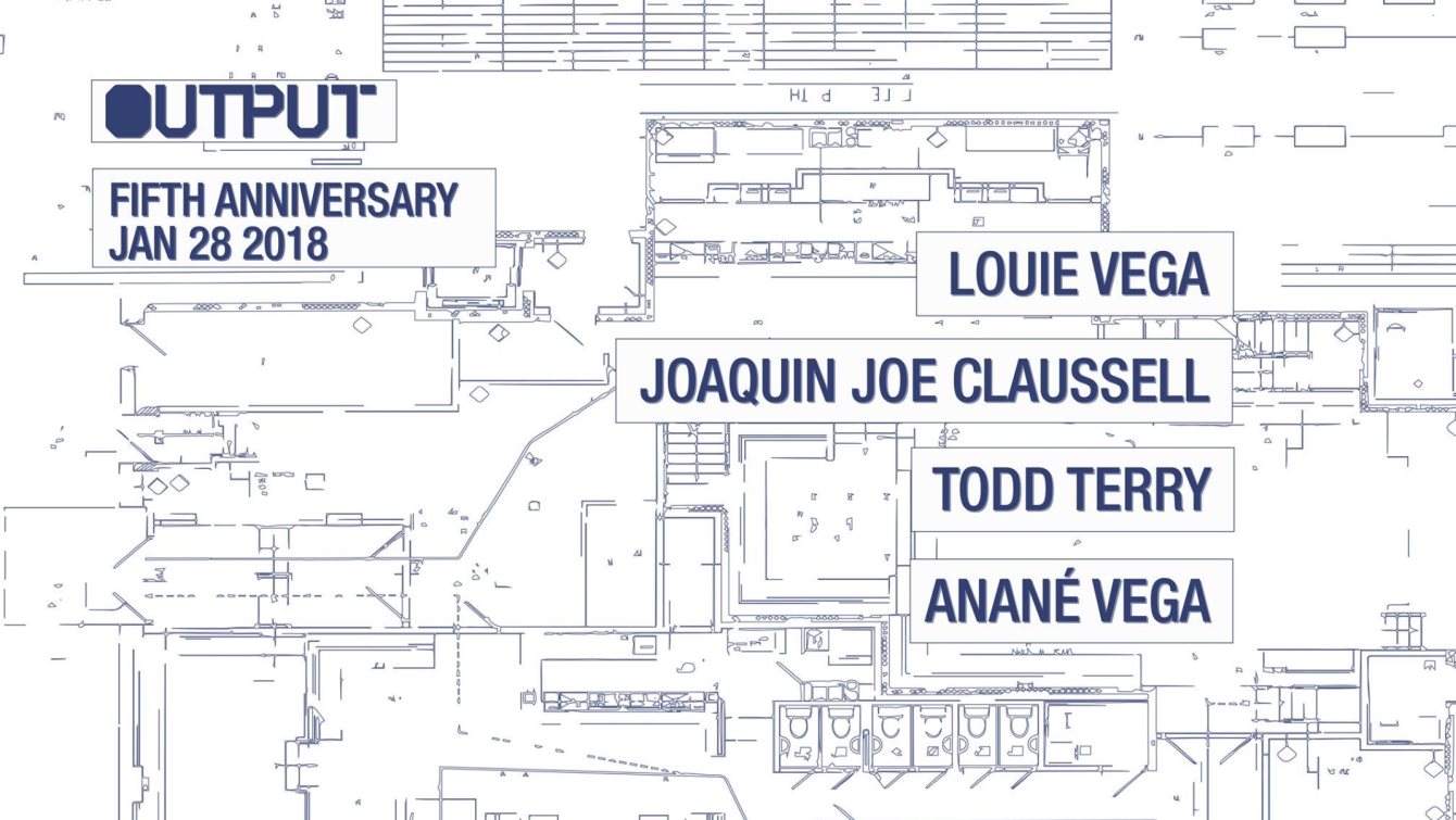 Output Fifth Anniversary - Louie Vega, Joaquin Joe Claussell, Todd Terry, Anané Vega - Página trasera