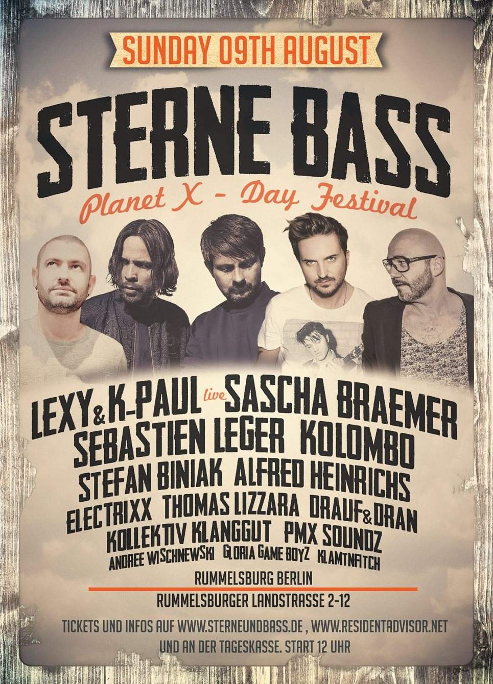 Sterne und Bass - Planet X - Day Festival - フライヤー表