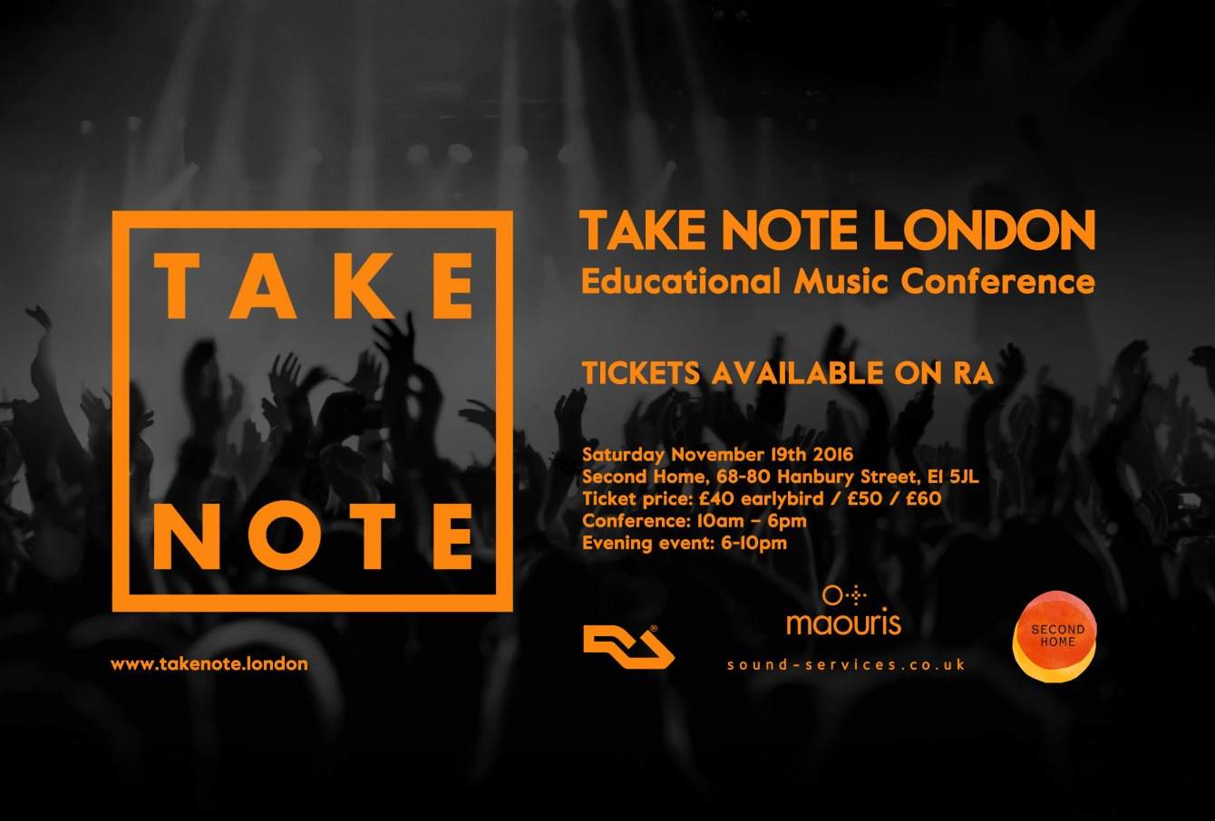 Take Note London: 2.0 - Flyer front