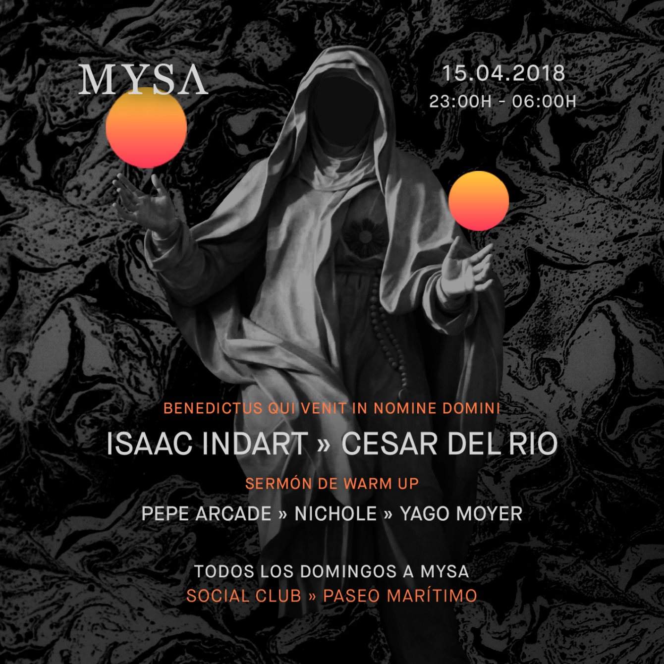 Mysa 26 con: Isaac Indart Cesar del Río, Pepe Arcade, Nichole, - フライヤー表