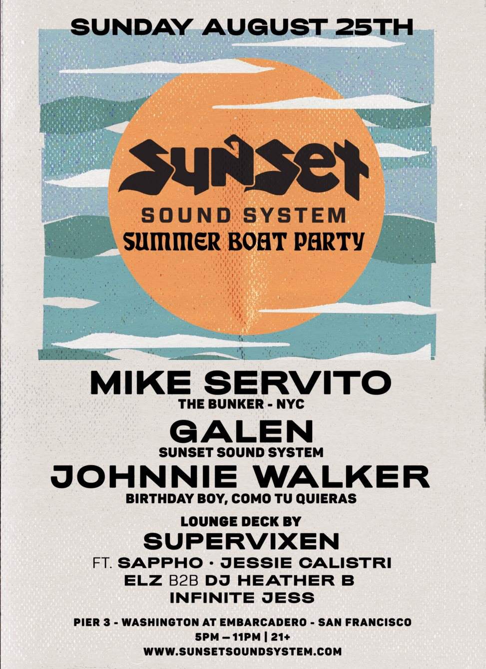Sunset Sound System Summer Boat Party - Página frontal
