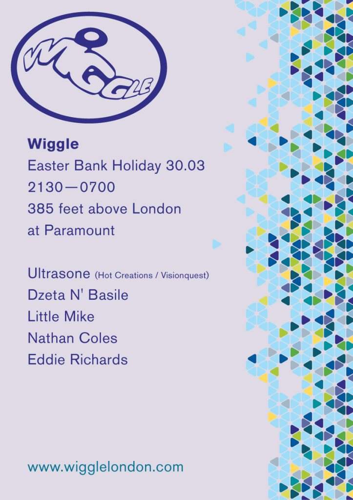 Wiggle Easter Party with Ultrasone, Dzeta N' Basile, Little Mike - フライヤー表
