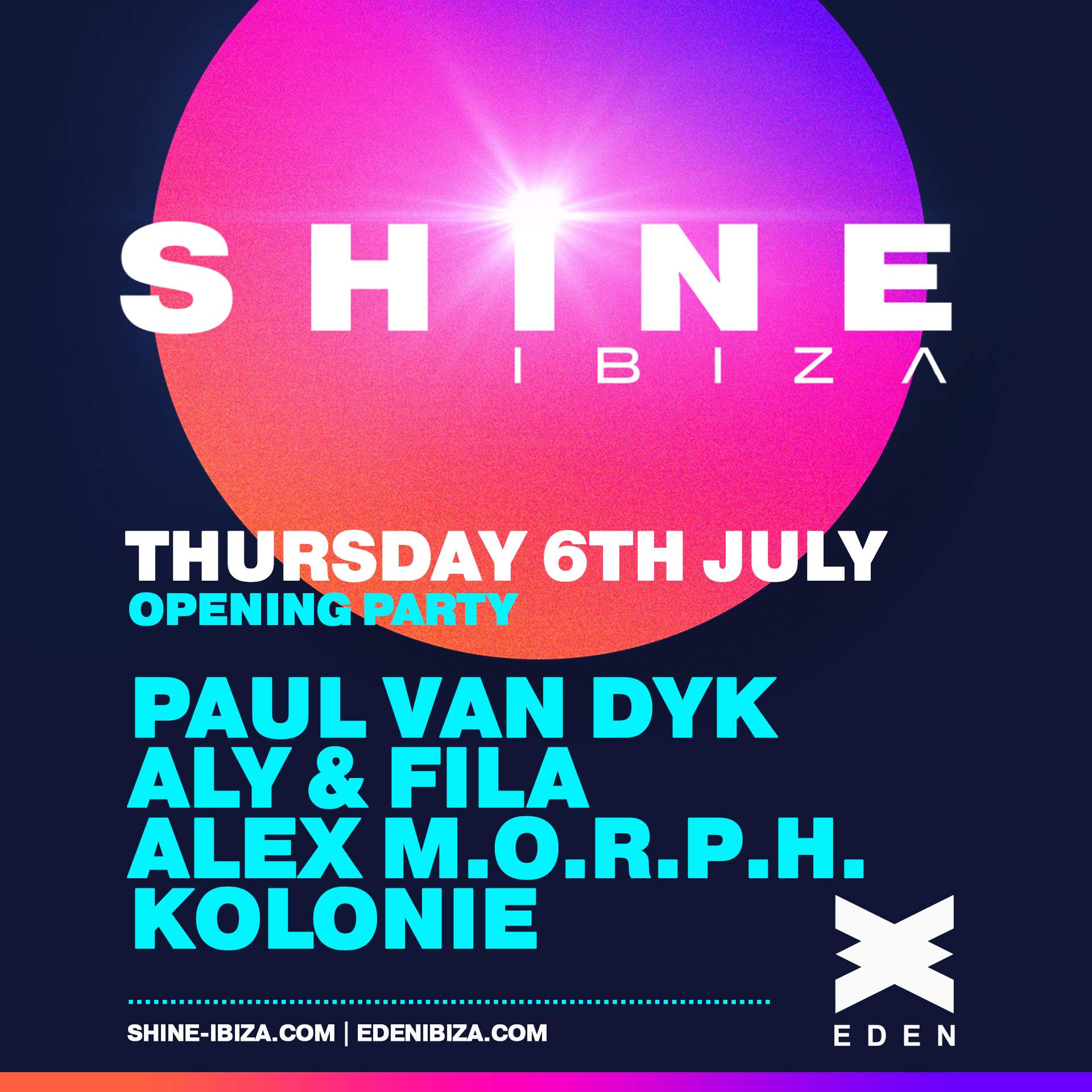 SHINE Ibiza with Paul van Dyk, Aly & Fila, Alex M.O.R.P.H., Kolonie - Página frontal
