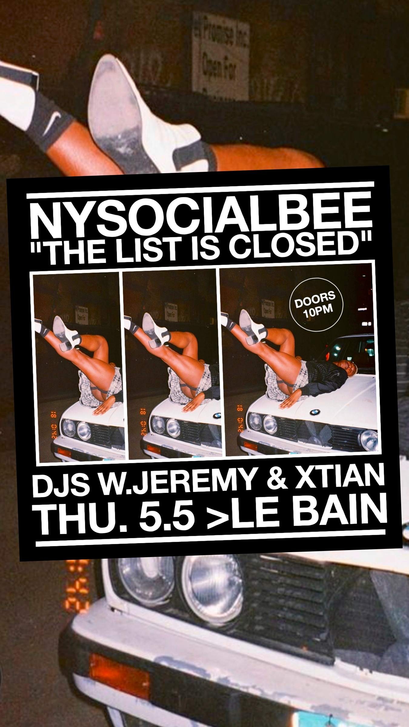 NYSocialBee 'The List is Closed' - フライヤー表