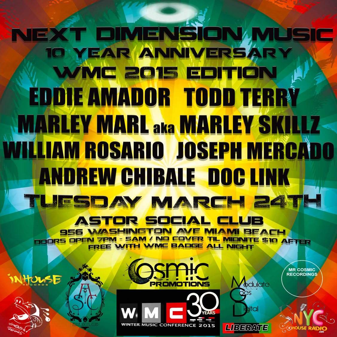 Next Dimension Music: 10 Year Anniversary WMC Miami Edition - フライヤー表