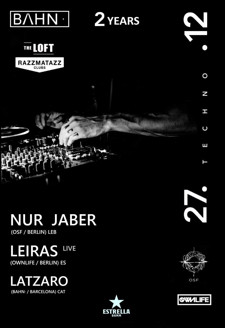 BAHN· 2 Years: Leiras (Live) / Nur Jaber / Latzaro - Página trasera