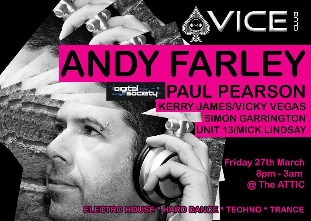 Vice Club with Andy Farley - フライヤー表