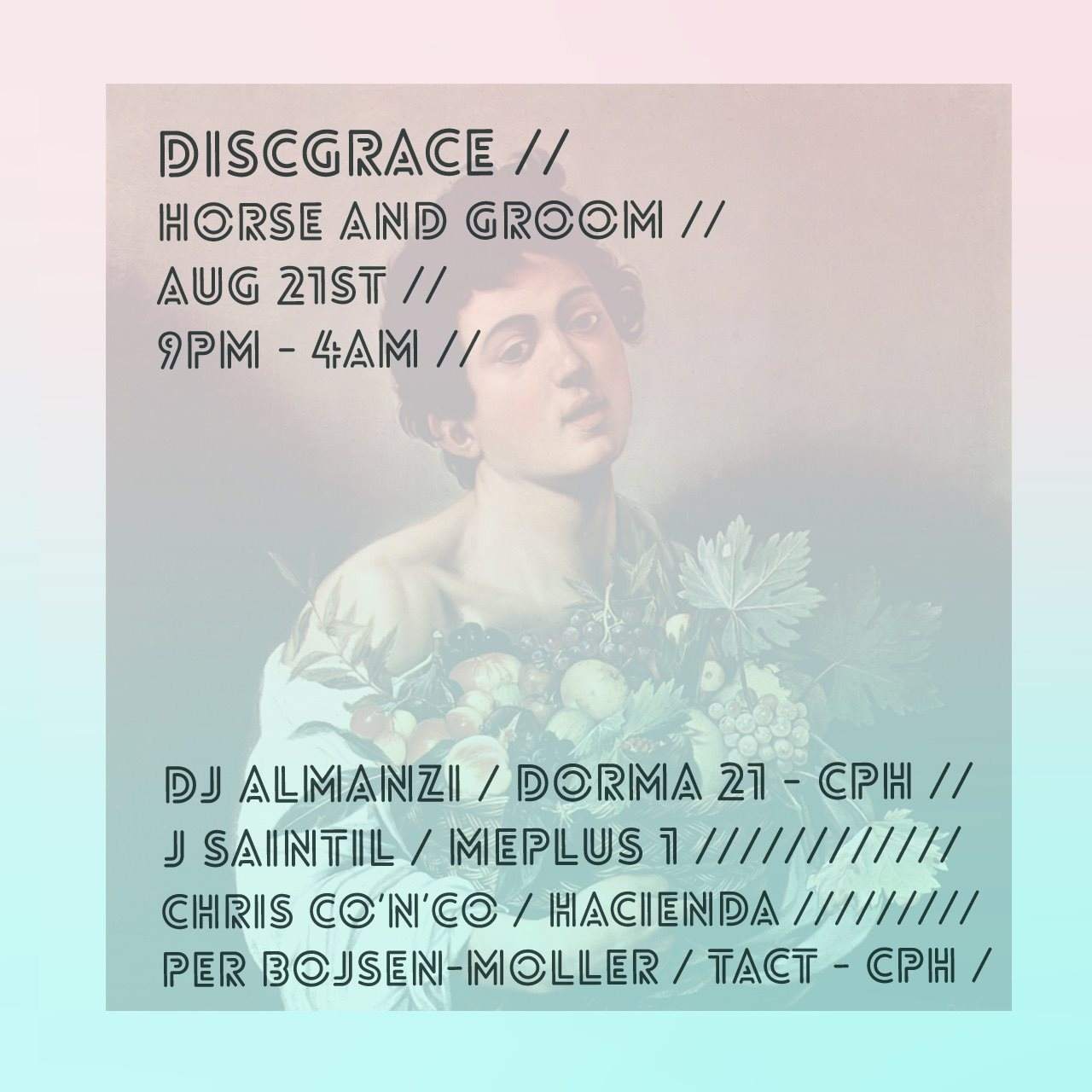 Discgrace with DJ Almanzi, Per Bojsen-Moller J Saintil, Chris Co&co - Página frontal
