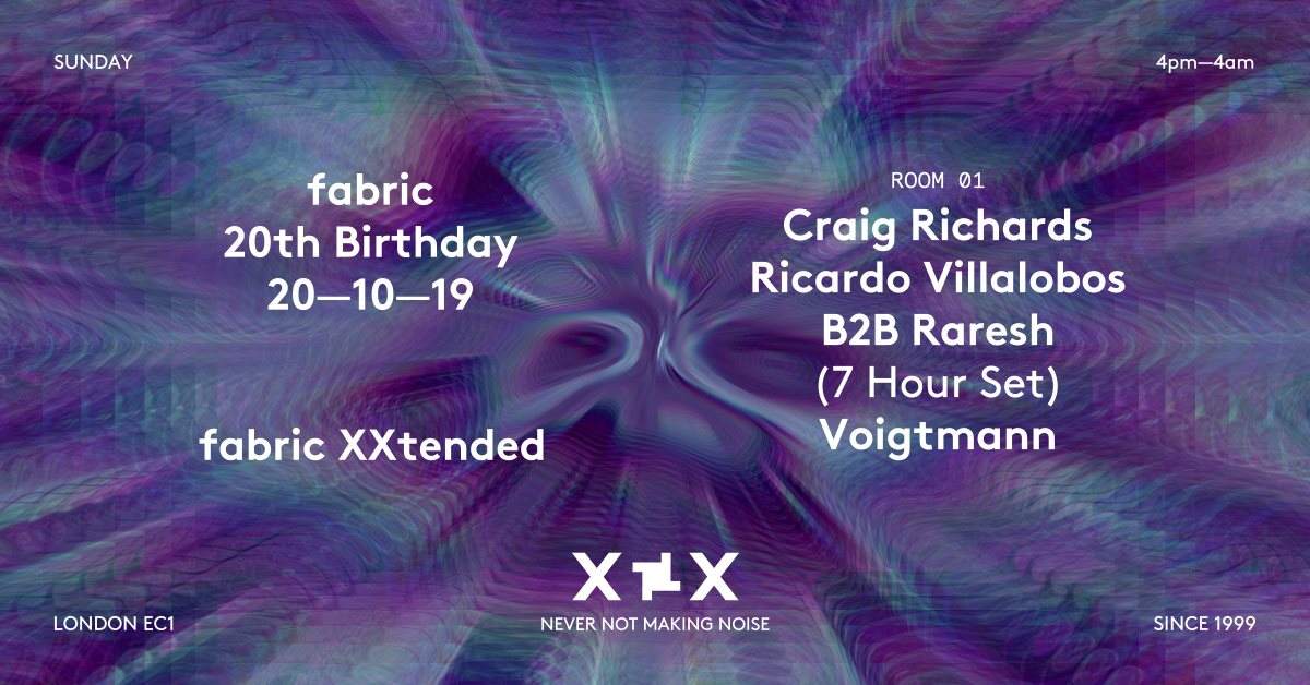 fabric XXtended: Craig Richards, Ricardo Villalobos B2B Raresh & Voigtmann - フライヤー表