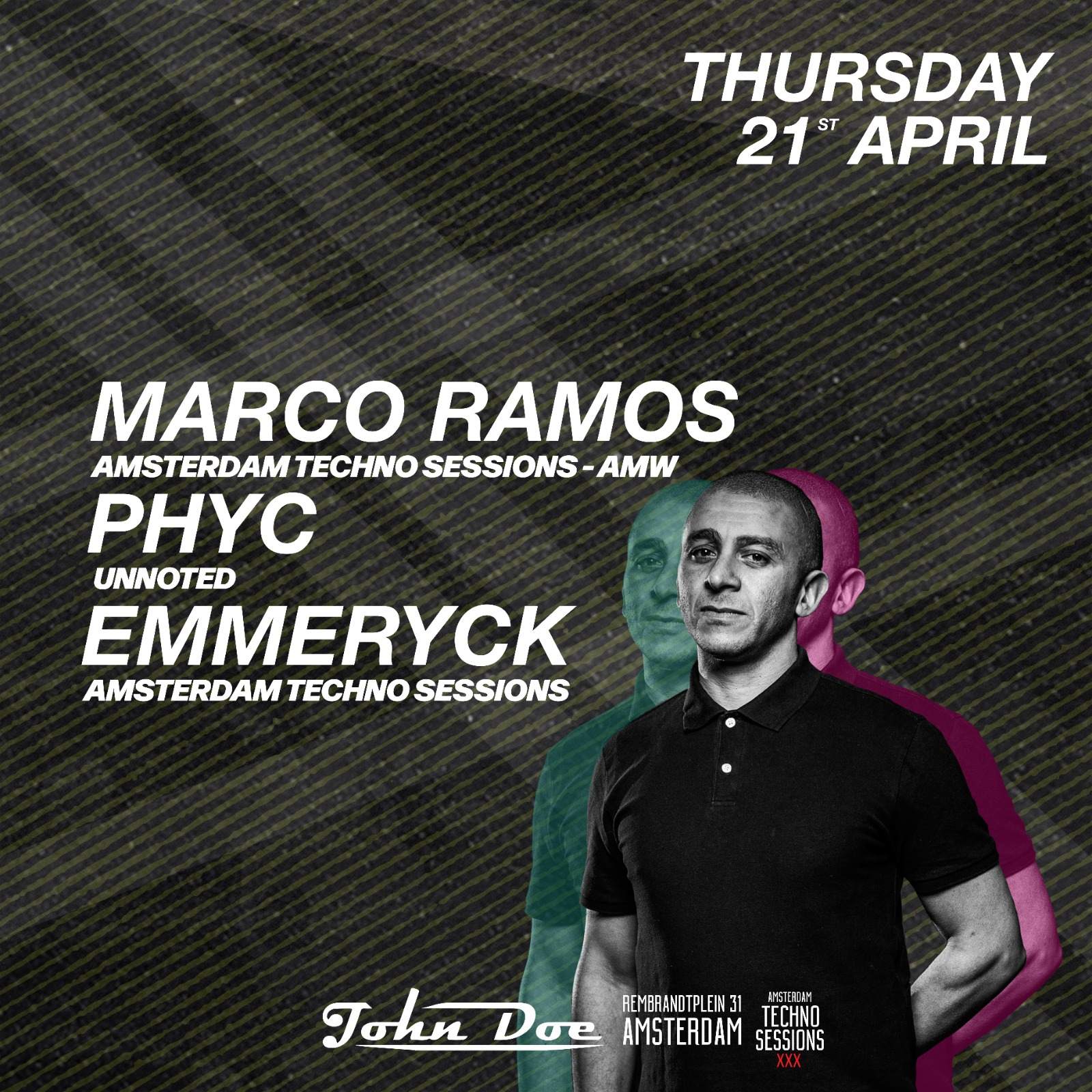 Amsterdam Techno Sessions with Marco Ramos, PHYC & Emmeryck - フライヤー裏