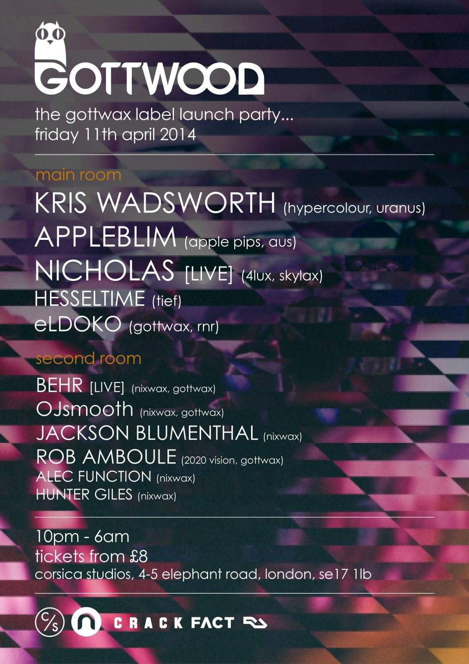 Gottwood presents: The Gottwax Label Launch Feat. Kris Wadsworth, Appleblim, Nicholas (Live) - Página frontal