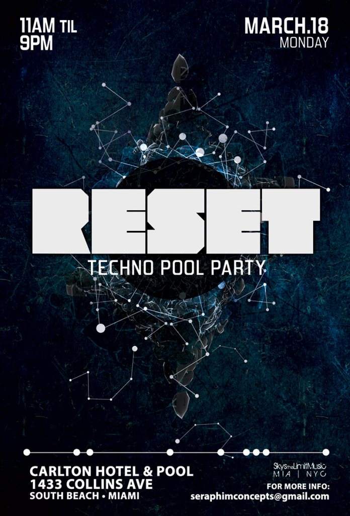 Reset' Techno Pool Party - Página frontal