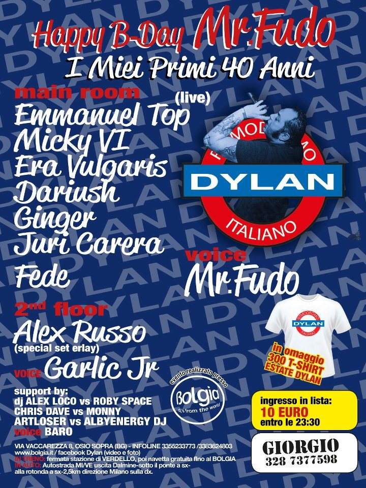 Official Dylan Party. Happy Birthday mr Fudo - フライヤー表