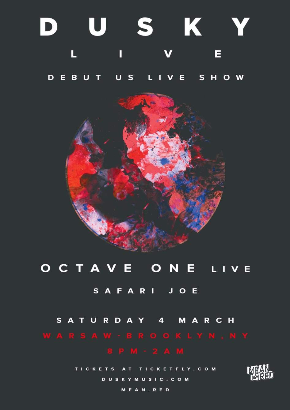 Dusky (Debut U.S. Live Show), Octave One (Live), Safari Joe - Página frontal